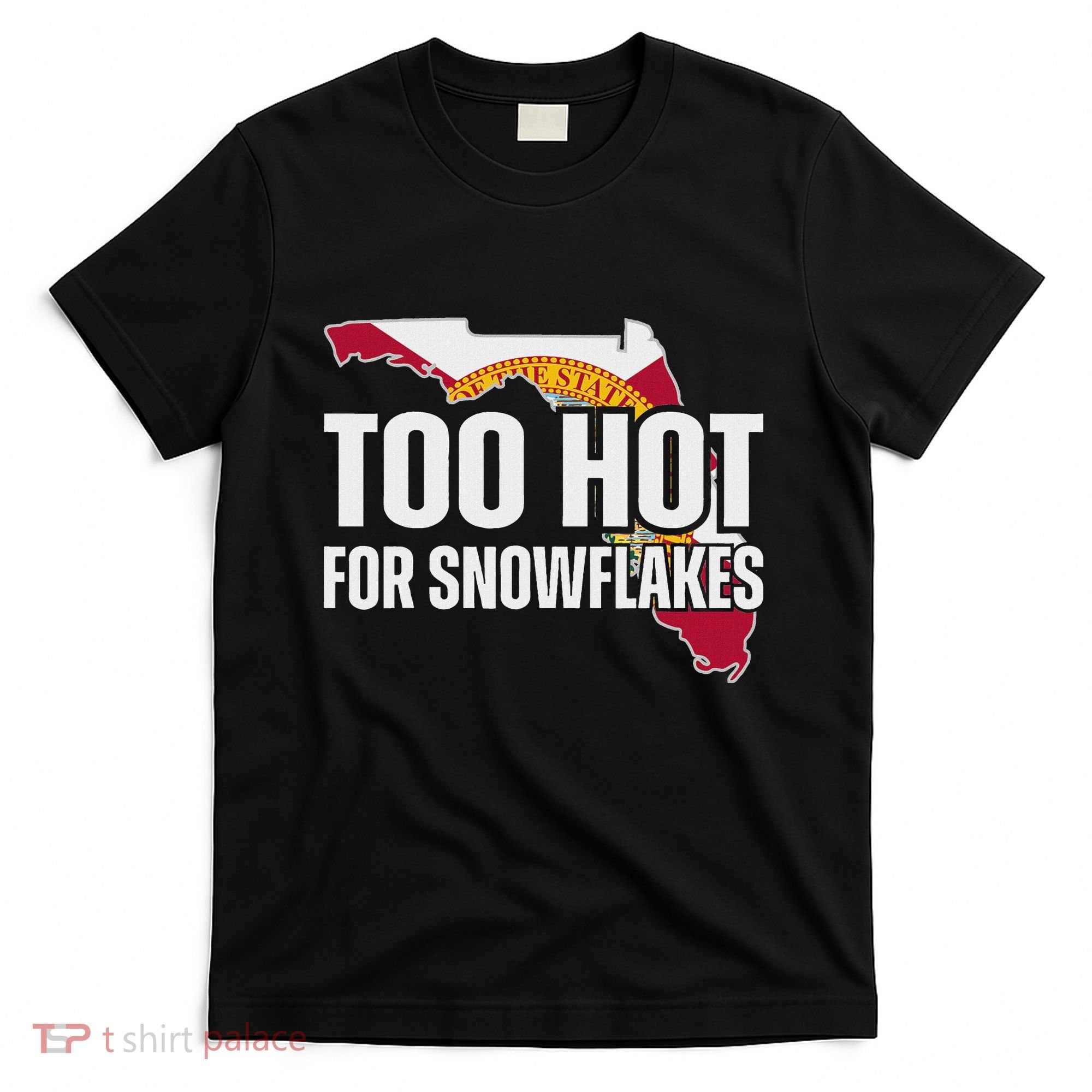 Too Hot For Snowflakes Florida Flag Map State Funny Saying T-Shirt