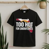 Too Hot For Snowflakes Florida Flag Map State Funny Saying T-Shirt thumb 2