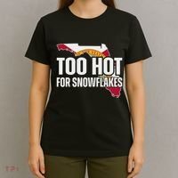 Too Hot For Snowflakes Florida Flag Map State Funny Saying T-Shirt thumb 4