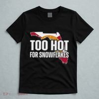 Too Hot For Snowflakes Florida Flag Map State Funny Saying T-Shirt thumb 5