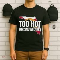 Too Hot For Snowflakes Florida Flag Map State Funny Saying T-Shirt thumb 6