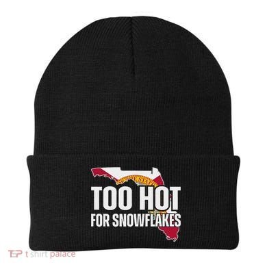Too Hot For Snowflakes Florida Flag Map State Funny Saying Beanie