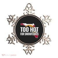 Too Hot For Snowflakes Florida Flag Map State Funny Saying Ornament thumb 0