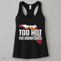 Too Hot For Snowflakes Florida Flag Map State Funny Saying Women's Tank Top thumb 3