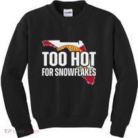 Too Hot For Snowflakes Florida Flag Map State Funny Saying Kids Sweatshirt thumb 0