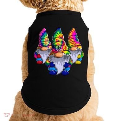 Three Hippie Gnomes Peace Gnome Funny Retro Tie Diy Design Doggie Tank