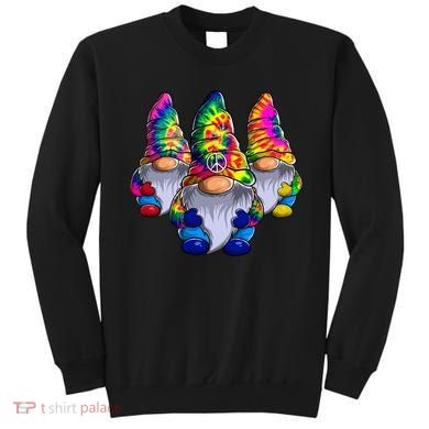 Three Hippie Gnomes Peace Gnome Funny Retro Tie Diy Design Sweatshirt