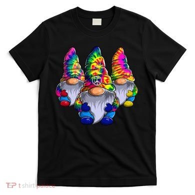 Three Hippie Gnomes Peace Gnome Funny Retro Tie Diy Design T-Shirt