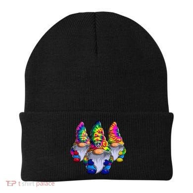 Three Hippie Gnomes Peace Gnome Funny Retro Tie Diy Design Beanie