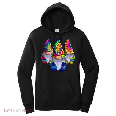 Three Hippie Gnomes Peace Gnome Funny Retro Tie Diy Design Women's Hoodie