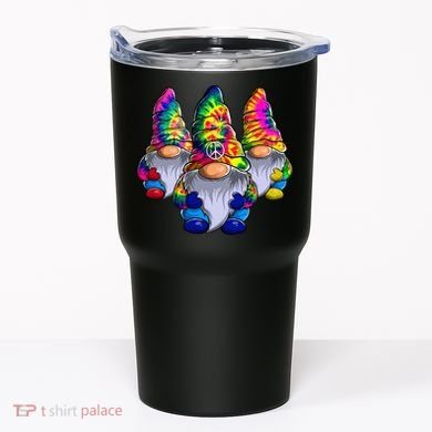 Three Hippie Gnomes Peace Gnome Funny Retro Tie Diy Design Tumbler
