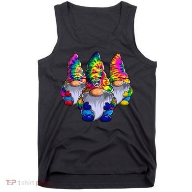 Three Hippie Gnomes Peace Gnome Funny Retro Tie Diy Design Tank Top