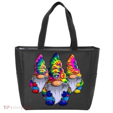 Three Hippie Gnomes Peace Gnome Funny Retro Tie Diy Design Tote Bag
