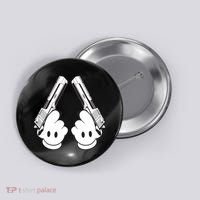 Toon Hand Guns Cartoon Button thumb 0