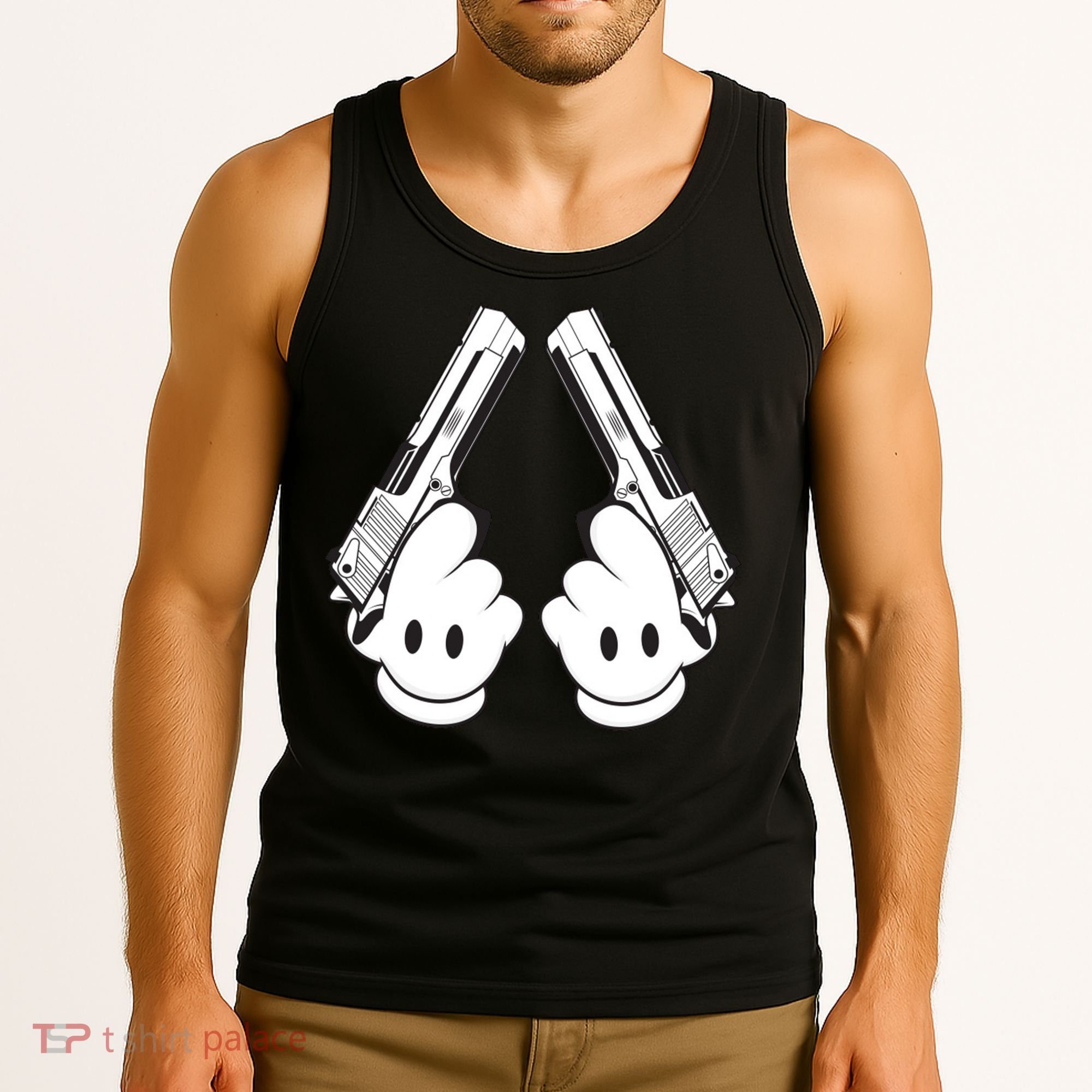 Toon Hand Guns Cartoon Tank Top