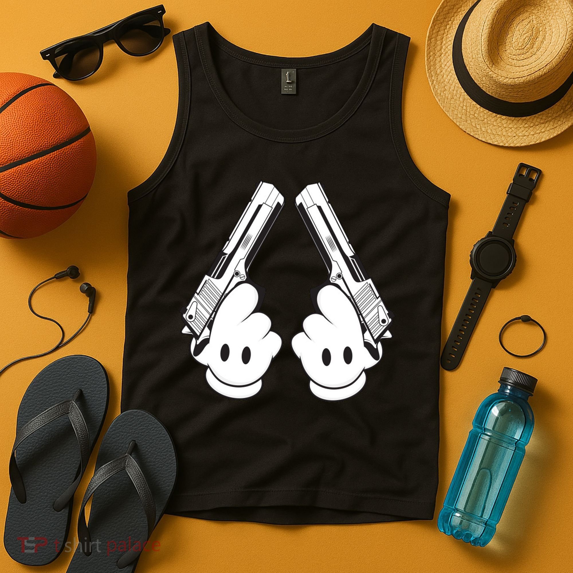 Toon Hand Guns Cartoon Tank Top