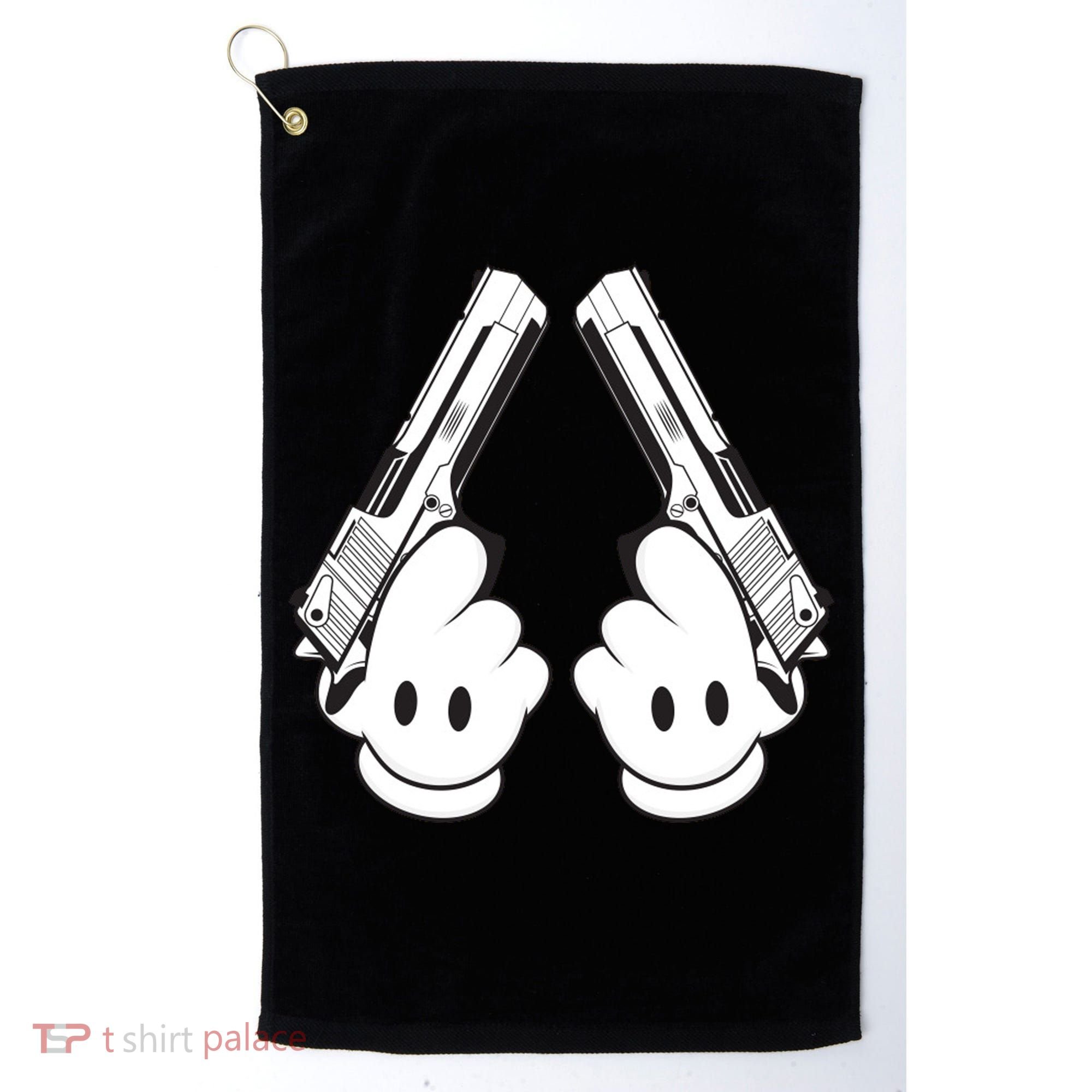 Toon Hand Guns Cartoon Golf Towel