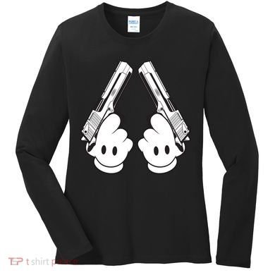 Toon Hand Guns Cartoon Women's Long Sleeve Shirt