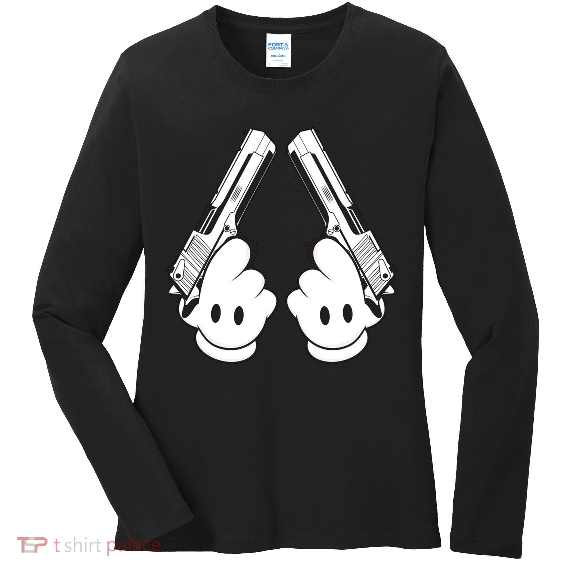 Toon Hand Guns Cartoon Women's Long Sleeve Shirt