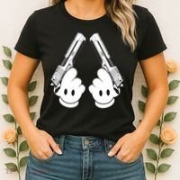 Toon Hand Guns Cartoon Women's T-Shirt thumb 2