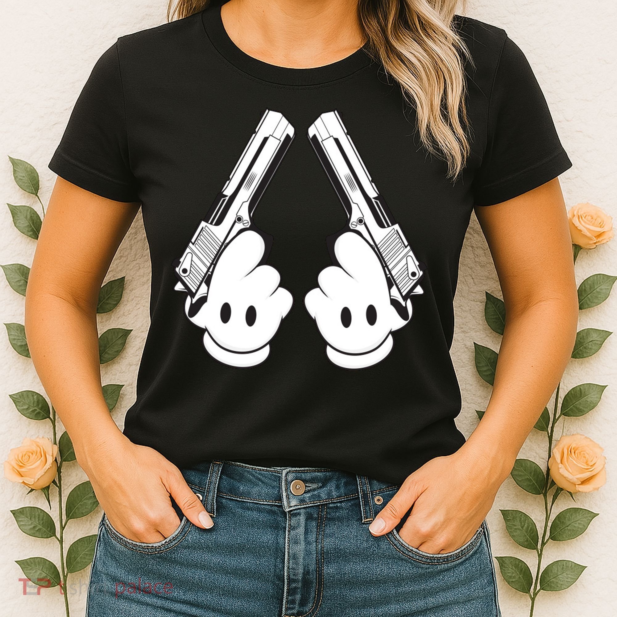 Toon Hand Guns Cartoon Women's T-Shirt