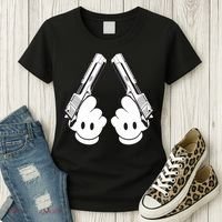 Toon Hand Guns Cartoon Women's T-Shirt thumb 3