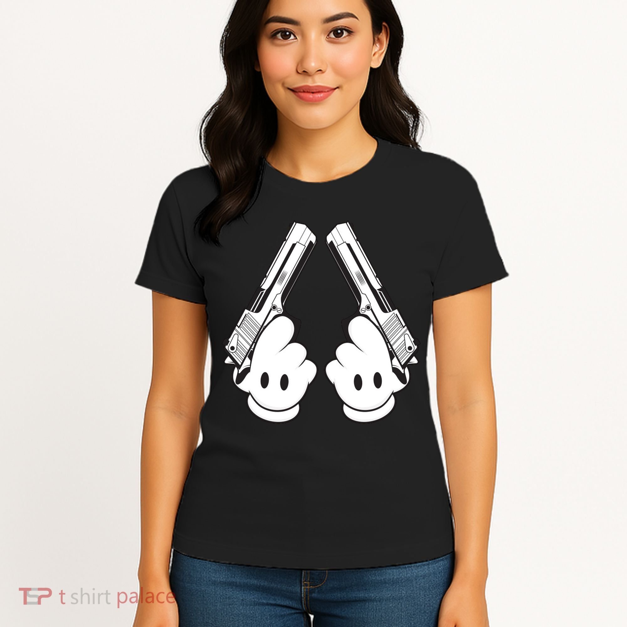 Toon Hand Guns Cartoon Women's T-Shirt