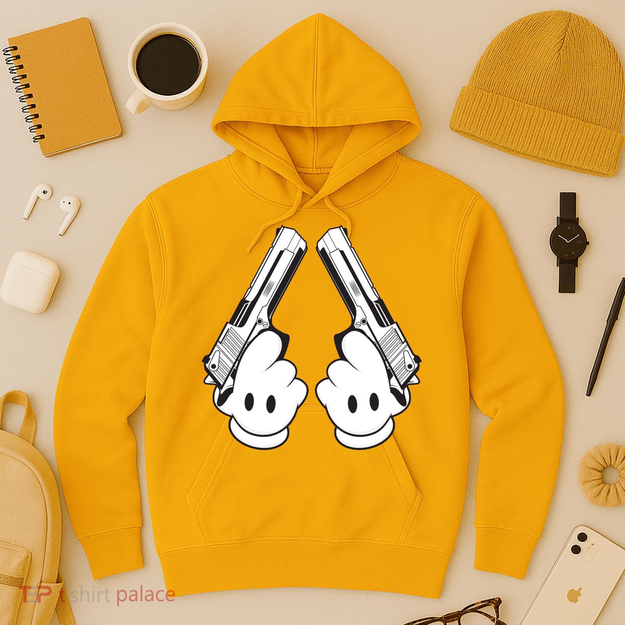 Toon Hand Guns Cartoon Hoodie