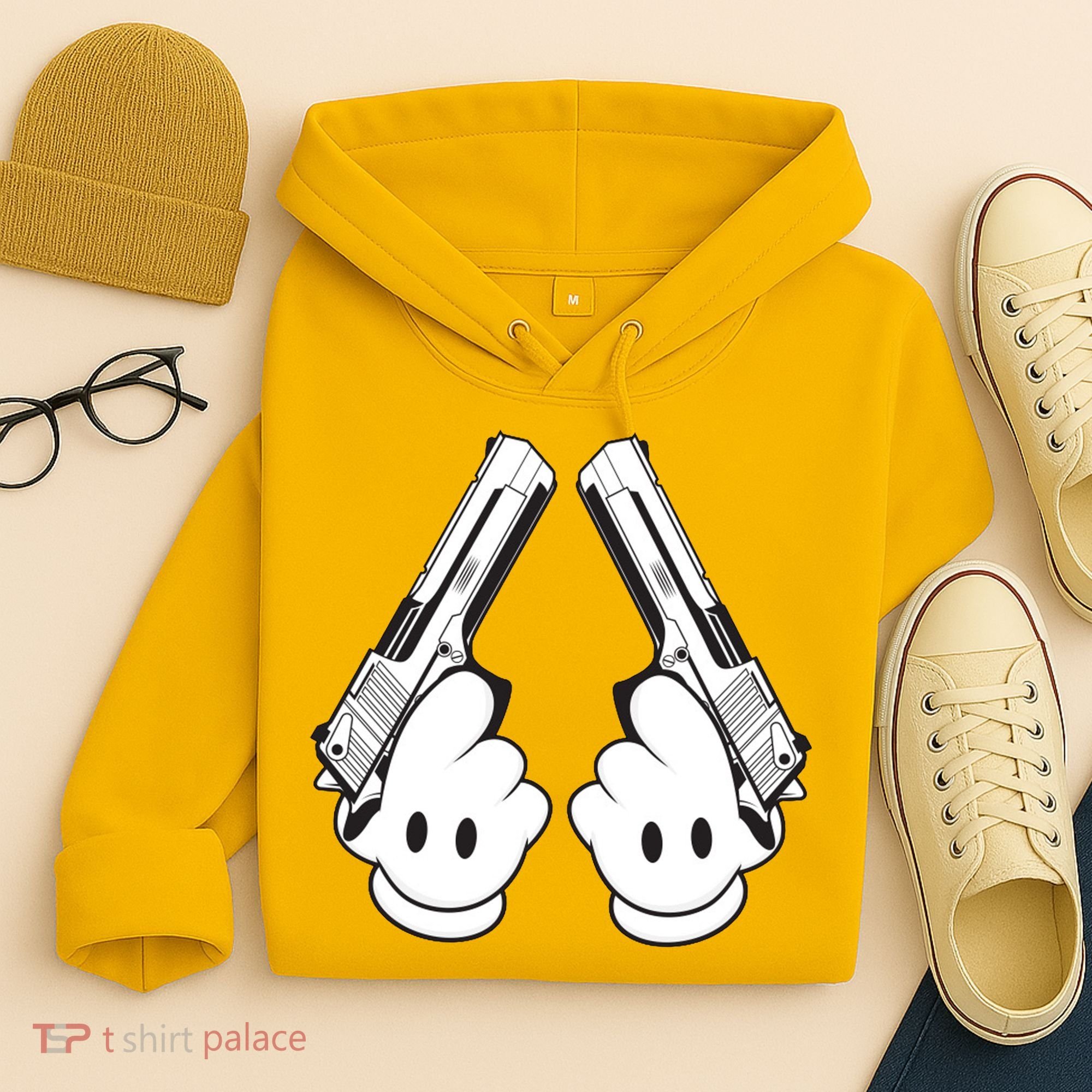 Toon Hand Guns Cartoon Hoodie