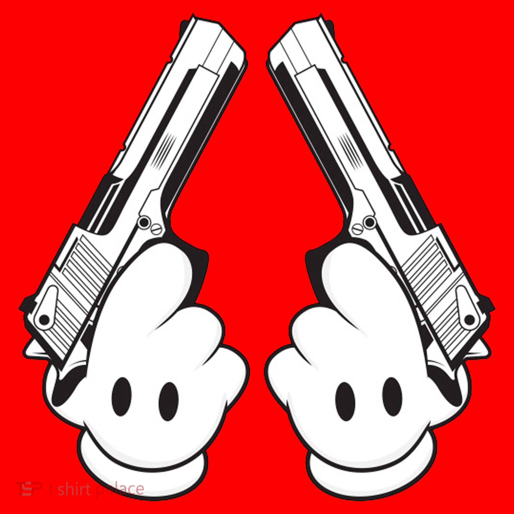 Toon Hand Guns Cartoon Santa Hat