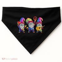 Three Hippie Gnomes Tie Dye Retro Hat Peace Gnome USA-Made Doggie Bandana thumb 0
