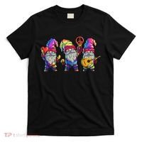 Three Hippie Gnomes Tie Dye Retro Hat Peace Gnome T-Shirt thumb 0