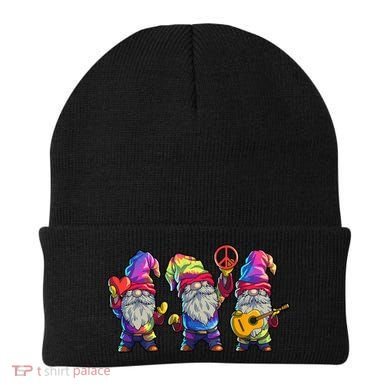 Three Hippie Gnomes Tie Dye Retro Hat Peace Gnome Beanie