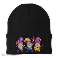 Three Hippie Gnomes Tie Dye Retro Hat Peace Gnome Beanie thumb 0