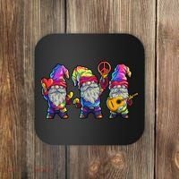 Three Hippie Gnomes Tie Dye Retro Hat Peace Gnome Coaster thumb 0