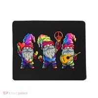Three Hippie Gnomes Tie Dye Retro Hat Peace Gnome Mousepad thumb 0