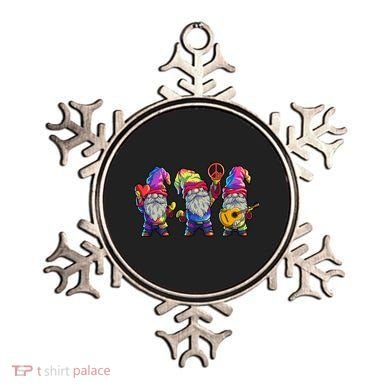 Three Hippie Gnomes Tie Dye Retro Hat Peace Gnome Ornament