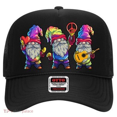 Three Hippie Gnomes Tie Dye Retro Hat Peace Gnome Hat