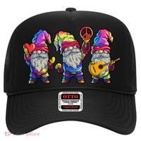 Three Hippie Gnomes Tie Dye Retro Hat Peace Gnome Hat thumb 0