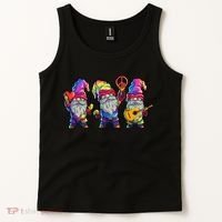 Three Hippie Gnomes Tie Dye Retro Hat Peace Gnome Tank Top thumb 2