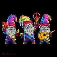 Three Hippie Gnomes Tie Dye Retro Hat Peace Gnome Women's T-Shirt thumb 6