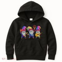 Three Hippie Gnomes Tie Dye Retro Hat Peace Gnome Kids Hoodie thumb 0