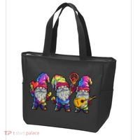 Three Hippie Gnomes Tie Dye Retro Hat Peace Gnome Tote Bag thumb 3