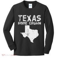Texas Home Grown Distressed. Texas Native. Texas Born. Tx Kids Long Sleeve Shirt thumb 0