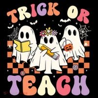 Teacher Halloween Ghost Trick Or Teach Retro Groovy Funny Gift Coffee Mug thumb 5