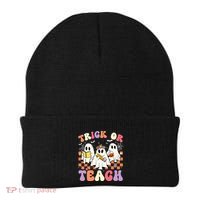 Teacher Halloween Ghost Trick Or Teach Retro Groovy Funny Gift Beanie thumb 0