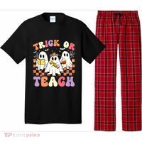Teacher Halloween Ghost Trick Or Teach Retro Groovy Funny Gift Pajama Set thumb 0