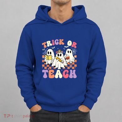 Teacher Halloween Ghost Trick Or Teach Retro Groovy Funny Gift Hoodie