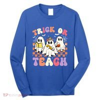 Teacher Halloween Ghost Trick Or Teach Retro Groovy Funny Gift Long Sleeve Shirt thumb 0