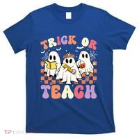 Teacher Halloween Ghost Trick Or Teach Retro Groovy Funny Gift T-Shirt thumb 0